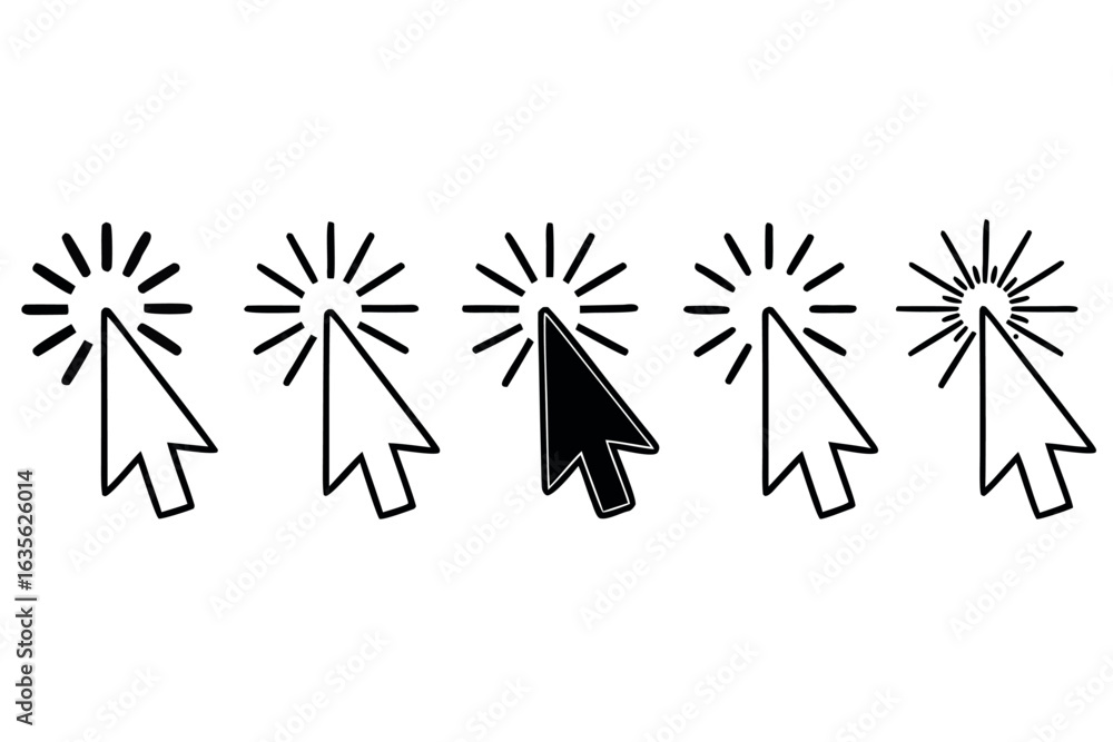 Poster Set of six distinct cursor icons