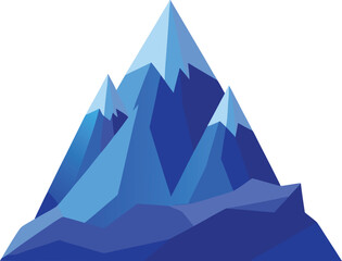 Sharp Polygon Blue Mountain Vector