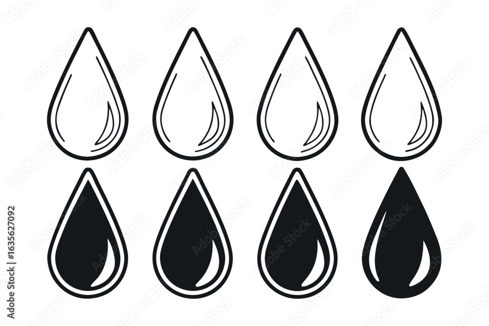 Poster four distinct color and style variations of a graphic element
