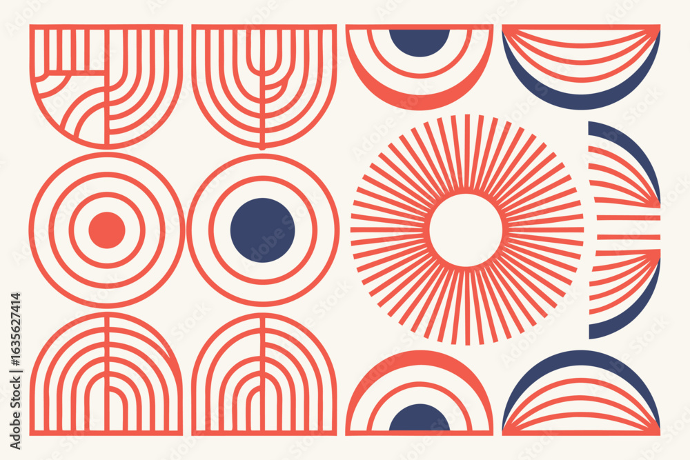 Poster vibrant abstract illustration with dynamic color and shape composition