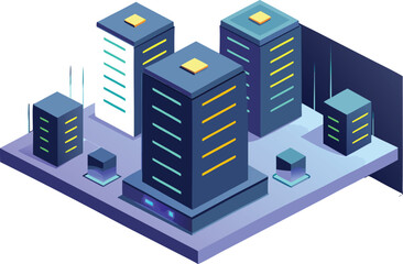 Futuristic Server Room Vector