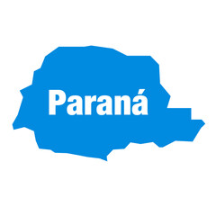 Parana State of Brazil vector map in blue color