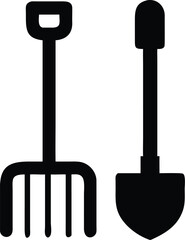 shovel and spade vector icon 