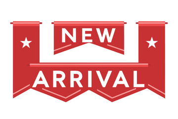 Three vertically oriented red ribbon banners with graphic design elements