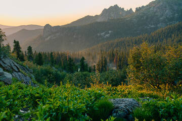 russia, ergaki - 4 august 2025 Sunset in the Mountains lake