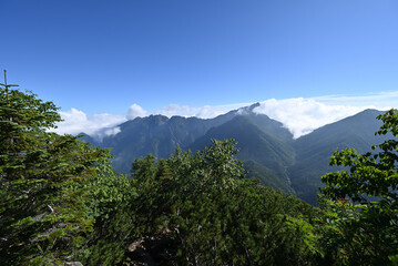 Climbing  Mount Senjogatake Yamanashi, Japan
