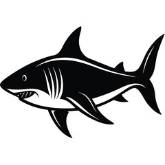 Obraz premium Shark Silhouette Vector Illustration