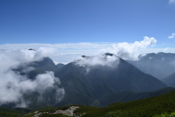 Climbing  Mount Senjogatake Yamanashi, Japan
