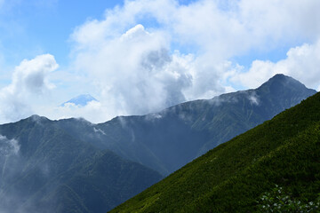 Climbing  Mount Senjogatake Yamanashi, Japan