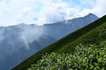 Climbing  Mount Senjogatake Yamanashi, Japan