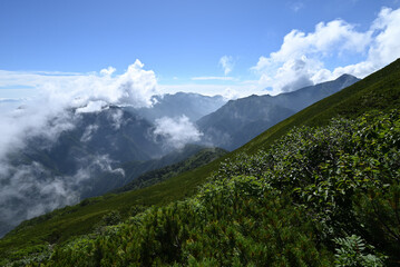 Climbing  Mount Senjogatake Yamanashi, Japan