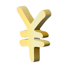 3d yen currency symbol. Single element for design