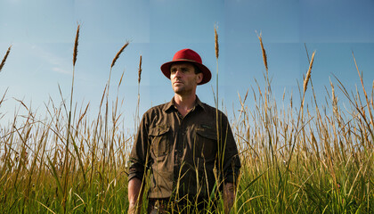 L'homme dans la prairie