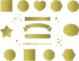 金色のキラキラフレームあしらいセット