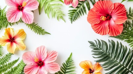 Vibrant flowers and foliage arranged in a frame