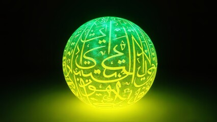 Fluorescent green glowing sphere decoration