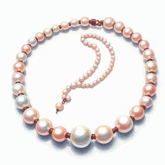 Obraz premium watercolor Pearl Necklace vector , watercolor Pearl Necklace