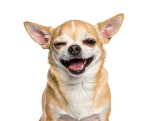 Obraz premium A cheerful Chihuahua with a playful expression, showcasing its personality and charm.