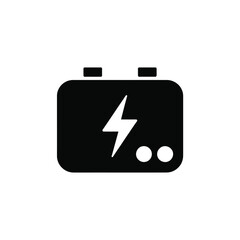Black battery icon with lightning bolt symbol