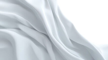 Obraz premium Flowing white fabric, smooth texture, and elegant drape on transparent background