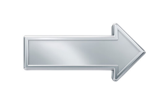 A silver arrow pointing to the right
