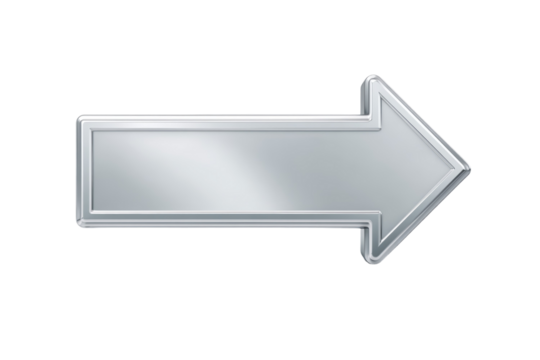 A silver arrow pointing to the right - Powered by Adobe
