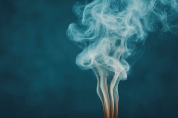 Abstract Swirling Smoke on a Blue Background