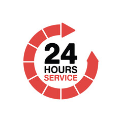 24 hours service circular arrow icon