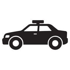Fototapeta premium Simple Black Silhouette Police Car Icon: Security, Law Enforcement, Safety Symbol