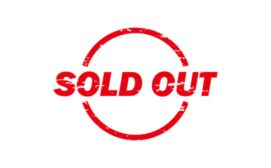 SOLD OUT - Red Rubber Stamp with text SOLD OUT 

