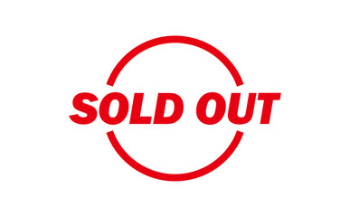 SOLD OUT - Red Rubber Stamp with text SOLD OUT 
