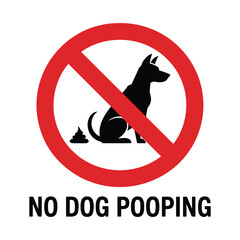 No dog pooping sign with silhouette