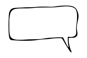 Hand drawn speech bubble Blank empty message box Textbox frame for banners, price tags, stickers, design