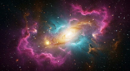 Colorful Cosmic Nebula Sci‑Fi Background