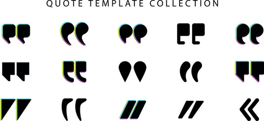 Quote Mark Icon Set &ndash; Quotation Symbols for Text and Speech Vector Design