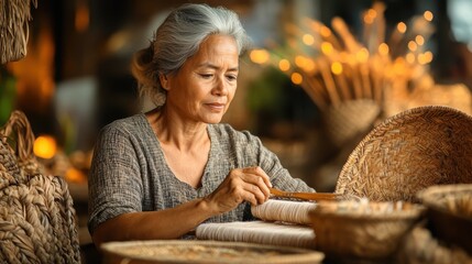 Woman that is sitting at a table with a bowl