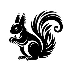 Fototapeta premium Vintage squirrel illustration isolated on white background with detailed tail