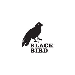 Black bird logo art design vector template