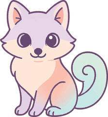 Playful Pastel Arctic Fox
