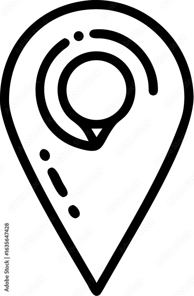 Poster modern black map marker icon with clean lines and solid fill