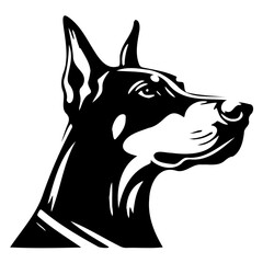  Doberman Pinscher Head Illustration