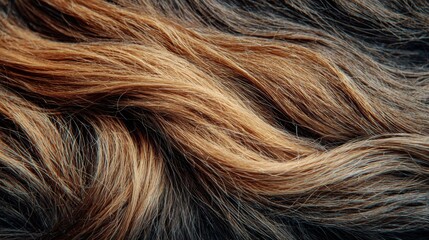 Fototapeta premium Close-up View of Thick Coarse Hair Showing a Side Gradient Fade With Blended Colors and Textures