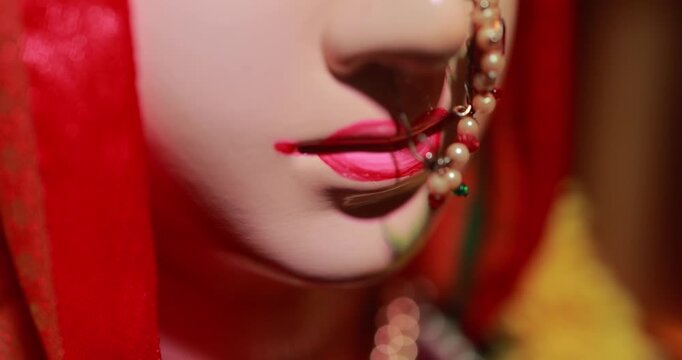 Decoration of Goddess Gauri pujan