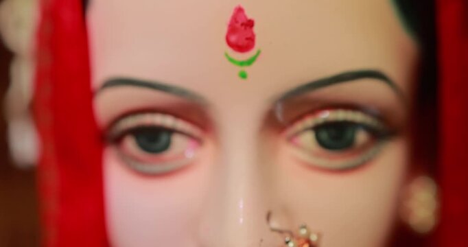 Decoration of Goddess Gauri pujan