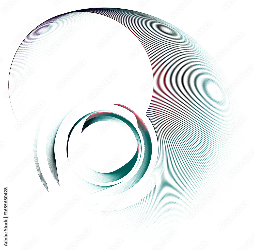 Poster abstract turquoise arc planes are layered to create a rounded shape against a white background. icon