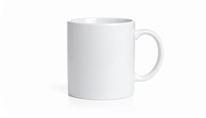 Fototapeta premium A plain white ceramic mug casting a soft shadow—symbolizing simplicity, warmth, and everyday ritual.