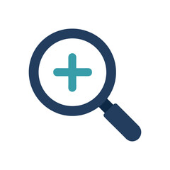 Zoom In Magnifying Glass Vector Icon in Flat Style Isolated on White