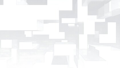Obraz premium Abstract white 3D cube blocks on white background.