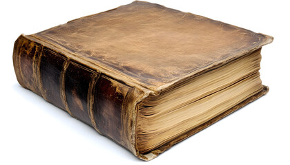 Worn tome with browned pages