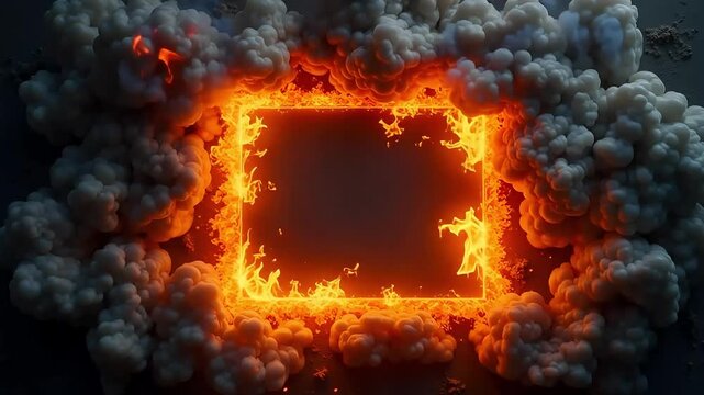 Fiery explosion frame with smoke effects for exciting motion graphics and visual effects videos